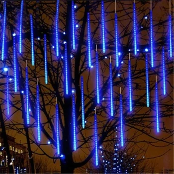 1/2/3/4Pcs LED מטאורים, גשם, אורות עמיד למים טיפת גשם נופל פיות מחרוזת אור חג המולד מסיבת עיצוב פטיו
