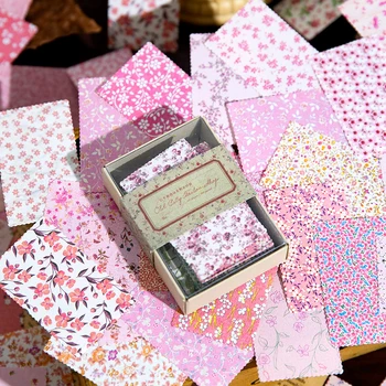 100 גיליונות לכל חבילת הודעה נייר לשתול פרחים שבורים צבעוני יד וילון דקורטיבי חומר נייר Memo Pad 4 סגנונות