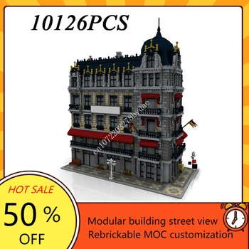 10126PCS קפה מלון מודולרי MOC יצירתי רחוב להציג מודל אבני בניין אדריכלות DIY חינוך הרכבה דגם צעצועים מתנות