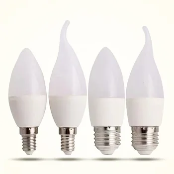 10Pcs/הרבה E14 E27 LED נורות נר AC 220V אור led שנדליר מנורת 3W 6W 7W 9W השינה מנורה קישוט אור חיסכון באנרגיה