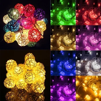 20 LED קש הביצים מחרוזת אורות חג המולד זר גפן פיית אור החג תאורה חג שמח שנה חדשה קישוט