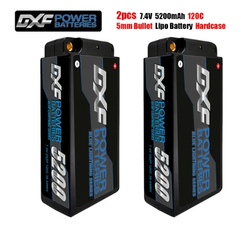 2PCS DXF 2S Lipo 7.4 V שורטי 5200mAh 120C כדור 5 מ 