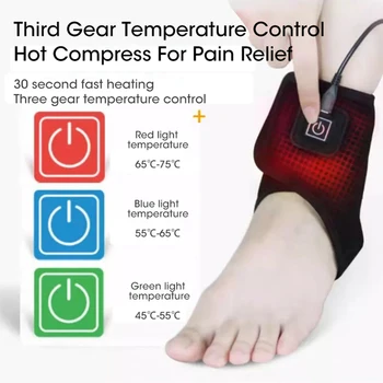 3. ציוד טמפרטורה מתכווננת חשמלית מחוממת הקרסול לעטוף חם תומך הקרסול מגן על פציעות בקרסול הקלה על כאב