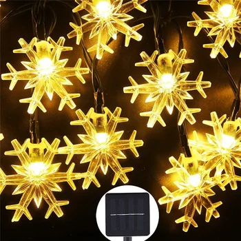 6.5 M 7M 12M פתית שלג LED סולארית מחרוזת אורות פיות אורות לויה אור Led גרלנד שנה החדשה חג המולד קישוטים נואל Navidad