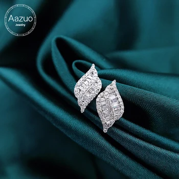 Aazuo מוצק לבן 18K זהב אמיתי Natrual יהלומים 0.22 ct לא סדיר עגיל מוכשר לנשים מתקדמות מסיבת חתונה Au750