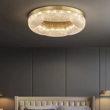 Aipaite מודרני שרף עגול/מרובע חדר האוכל התקרה אור רדיד זהב LED סלון, חדר שינה אור המנורה שליד המיטה
