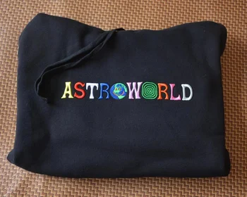 Astroworld ג ' ק Cactu היית כאן רקום קשת מכתב גברים נשים סוודר ימות אופנה היפ הופ מזדמן החולצה