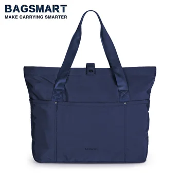 BAGSMART מתקפל תיק לנשים התרמיל עם רוכסן גדול, תיק כתף העליון להתמודד עם תיק עבור נסיעות עבודה 