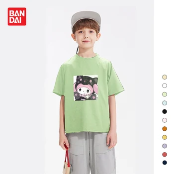 Bandai מלודי בנים ובנות עם שרוולים קצרים חולצת קריקטורה חמודה אנימה הדפסה מזדמנים עליונה כל-התאמה הקיץ הורה-ילד תלבושת