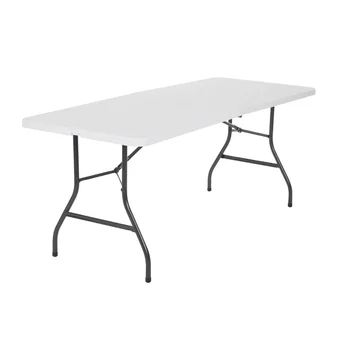 Cosco 6 רגל שולחן מתקפל לבן Speckle מתקפל שולחן ריהוט גן שולחן מתקפל ריהוט גן שולחן נייד