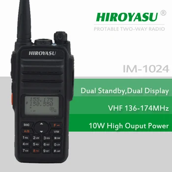 HIROYASU IM-1024 10W תפוקת חשמל VHF 136-174MHz FM נייד רדיו דו-כיווני תצוגה כפולה המתנה כפולה של מכשיר קשר מרחוק