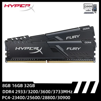HyperX Fury Memoria DDR4 RAM 8GB 16GB 32GB 2933 3600 3200 3733MHz שולחן העבודה זיכרון DIMM PC4-23400 25600 28800 30900 למשחקים