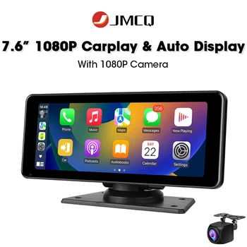 JMCQ אלחוטית Carplay & אנדרואיד לרכב אוטומטי תצוגת IPS 7.6 אינץ '1080P מצלמה אחורית נייד מולטימדיה לרכב ראש יחידת USB AUX 7