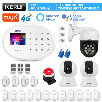 KERUI W204 אזעקה מערכת אבטחה אלחוטית 4G WIFI אזעקת GSM ערכת מערכת Tuya חכם מצלמת IP חיישן תנועה סירנה חיצונית