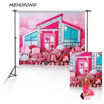 Mehofond צילום רקע ורוד נסיכה לילדה מסיבת יום הולדת שמלת פרח קיר הבית עיצוב מקלחת תינוק רקע Photozone