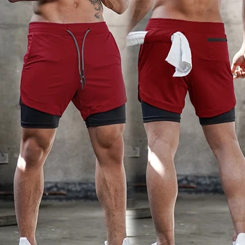 Mens Elasticated המותניים במכנסי ריצה אימון כושר קצרים כושר ריצה קצרים בוקסר של גברים בגדי חוף מכנסיים