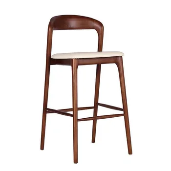 Moden עץ כיסא בר גבוהה יוקרה Barhocker מודרני מינימליסטי כיסא בר, דלפק קבלה עיצוב נוח דה בר קישוט הבית