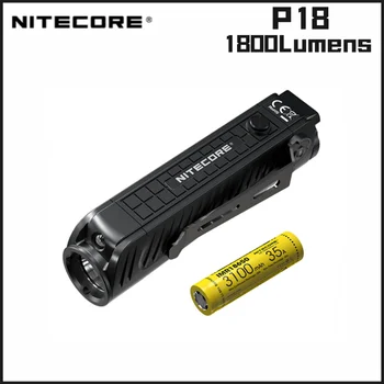 NITECORE פנס טקטי P18 1800Lumens מנצל CREE XHP35 HD LED כפול מקור אור עם סוללת 3100mAh