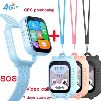 Smartwatch 4G ילדים GPS+WIFI מערכת מיקום שיחת וידאו Sos חירום תנועה לספור תלוי בצוואר סוג שימוש כפול Smartwatch