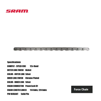SRAM כוח שרשרת 12s-מהירות בכביש דורש החדש גדול Powerlock קשה מצופה כרום הפנימי