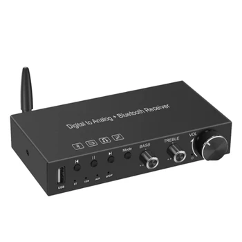 USB 192KHz DAC ממיר אנלוגי לדיגיטלי עם מגבר אוזניות Bluetooth מובנה 5.0 מקלט נגן מוסיקה