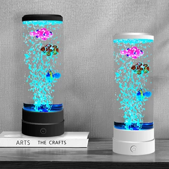 USB צבעוני בועת דגים המנורה השינה LED מנורת הלילה שינוי צבע עבור המשרד הביתי המשחקים בחדר שולחן המתנה מקורה עיצוב קישוטים