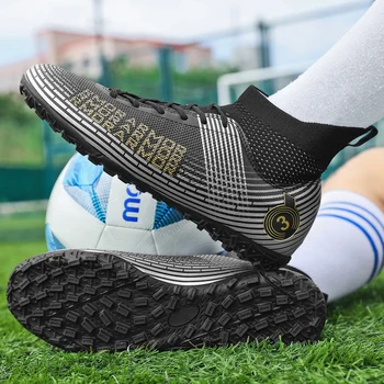 איכות חיצונית כדורגל סיטונאי נעלי מגפיים עמיד Futsal אימון כדורגל נעלי ספורט יוניסקס Futebol Chuteira De Campo