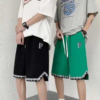 בקיץ מכנסיים קצרים עבור גברים מזדמנים אלסטי המותניים ישר מנופחים מכנסיים קצרים אופנה קוריאנית חופשי באיכות גבוהה מותג בגדי גברים