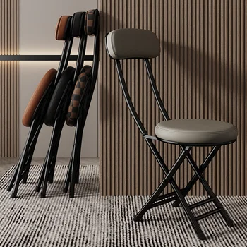 האולטרה מתכת מודרני האוכל כיסאות עור אופנתי העתק עיצוב כיסא שחור ייחודי יחיד Sillas Comedor מטבח דקורטיביים