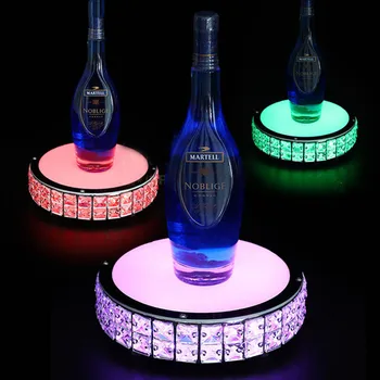 הגביש הוביל בקבוק יין דוכן תצוגת LED מואר מחזיק בקבוק יין בקבוק שמפניה Glorifier מגיש עיצוב