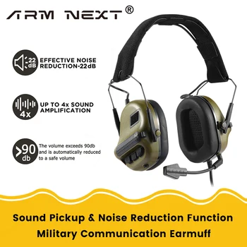 היד הבאה F10 טקטי אוזניות צליל איסוף נגד רעש אוזניות תעופה צבאית תקשורת ירי לכסות את האוזניים