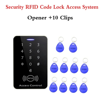 המשרד הביתי הביטחוני הרגיש RFID מנעול קוד גישה למערכת בקרת גישה פתיחת דלת 10 קליפים להגדיר
