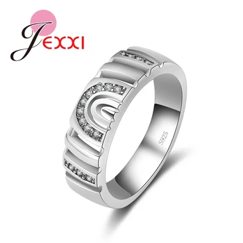 חלול אופנה נשים הטבעת GIEMI מסיבת תכשיטים ברור לבן דמוי יהלום CZ חם מכירת אביזרים