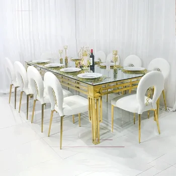 מודרניים נירוסטה מלון רהיטים שולחן האוכל לחתונה אירועים ספקים