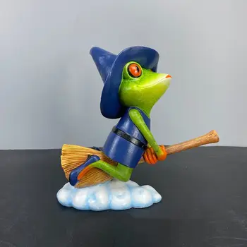 מצחיק מתנות יום הולדת מלאכת הסלון יוגה צפרדע פסלי חיות צפרדע קישוט שרף אמנות קישוטי שולחן העבודה