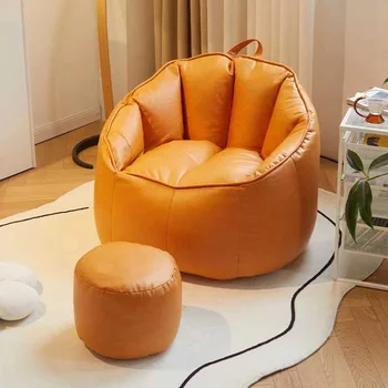 נוח מבטא סלון כסאות כורסת עור כורסא בסלון כיסאות עצלן Sillas De Comedor רהיטי גן WRXXP