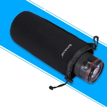 נייד ניאופרן SLR עדשת מצלמה תיק נשיאה מגן מקרה נרתיק אחסון עם וו גודל XXL (27x10cm)