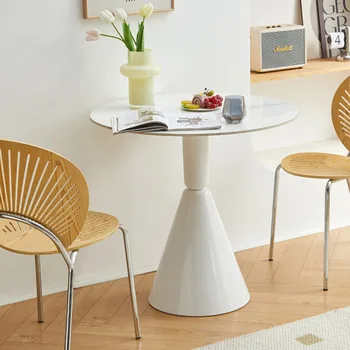 סלון עגול שולחן קפה לבן מופשט עיצוב השיש שולחן קפה ביסטרו מסה דה Centro סלון קטן שטח רהיטים