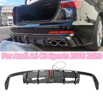 עבור אאודי A6 C8 ספורט סליין 2019 2020 אמיתי סיבי פחמן האחורי מפזר ליפ ספוילר KB בסגנון באיכות גבוהה הפגוש אביזרים