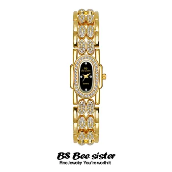 צמיד שעוני יד לנשים זהב קטנים השעון קריסטל יהלום קוורץ שעוני יד נשים יוקרתיים אופנה וינטג שעונים מתנה