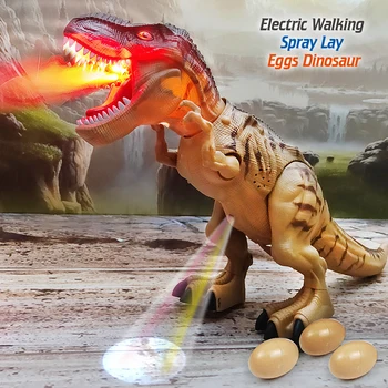 צעצוע חשמלי גודל גדול הליכה ספריי להטיל ביצים של דינוזאור רובוט עם אור צליל מכני דינוזאורים מודל צעצועים