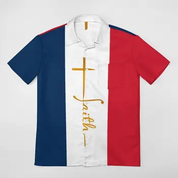 צרפת דגל זהב אמונה לחצות Tees מצחיק גרפי Pantdress ציון גבוה קצר שרוול החולצה יוצא Eur גודל