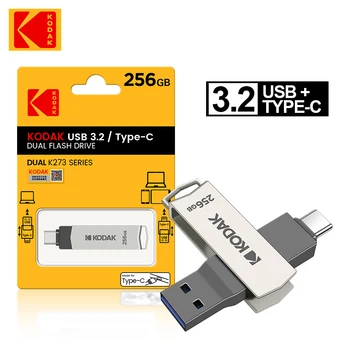 קודאק USB כונן הבזק ה-USB מתכת 3.2 Pendrive 256GB סוג c OTG 256GB landyard מפתחות השתלמות usb עבור טלפון חכם
