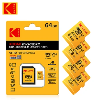 קודאק במהירות גבוהה C10 U1 U3 כרטיס זיכרון V30 16GB 32GB כרטיס מיקרו SD 64GB 128GB Tarjeta Microsd 256gb מיני כרטיס TF חינם SD Adapter