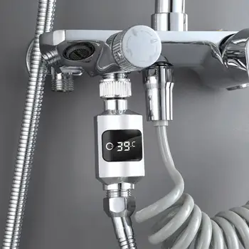 ראש מקלחת טמפרטורת המים צג חשמל LED הביתה רחצה למקלחת ברזי מים מדחום תצוגת מד Temperatu I7G9