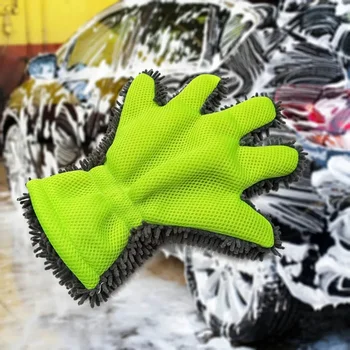 שטיפת רכב כפפות 5 האצבע רך תכליתי דו צדדי מברשת ניקוי עבור רכב, אופנוע כביסה ייבוש הידיים