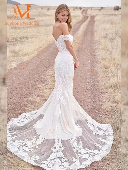 שמלת החתונה Vestidos דה נוביה על אישה החלוק Mariee Boda 2023 Casamento Mariage הכלה בתולת הים מתוקה אפליקציות כובע שרוול