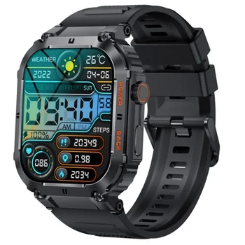 שעון חכם K57 Pro גברים 1.96 Inch 400mAh לפקח על קצב לב החמצן בדם IP68, עמיד למים חיצוני טיימר מזג האוויר ספורט חכם