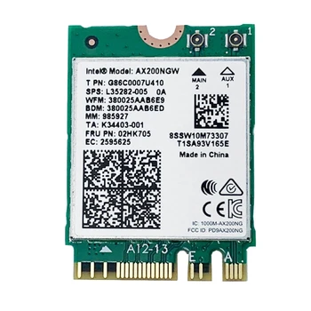 1 חתיכה רשת אלחוטית כרטיס AX200NGW 2400Mbps PCIE Wifi מתאם מ. 2 AX200802.11Ax Windows 10 Wifi מתאם Wifi 6 Dual Band